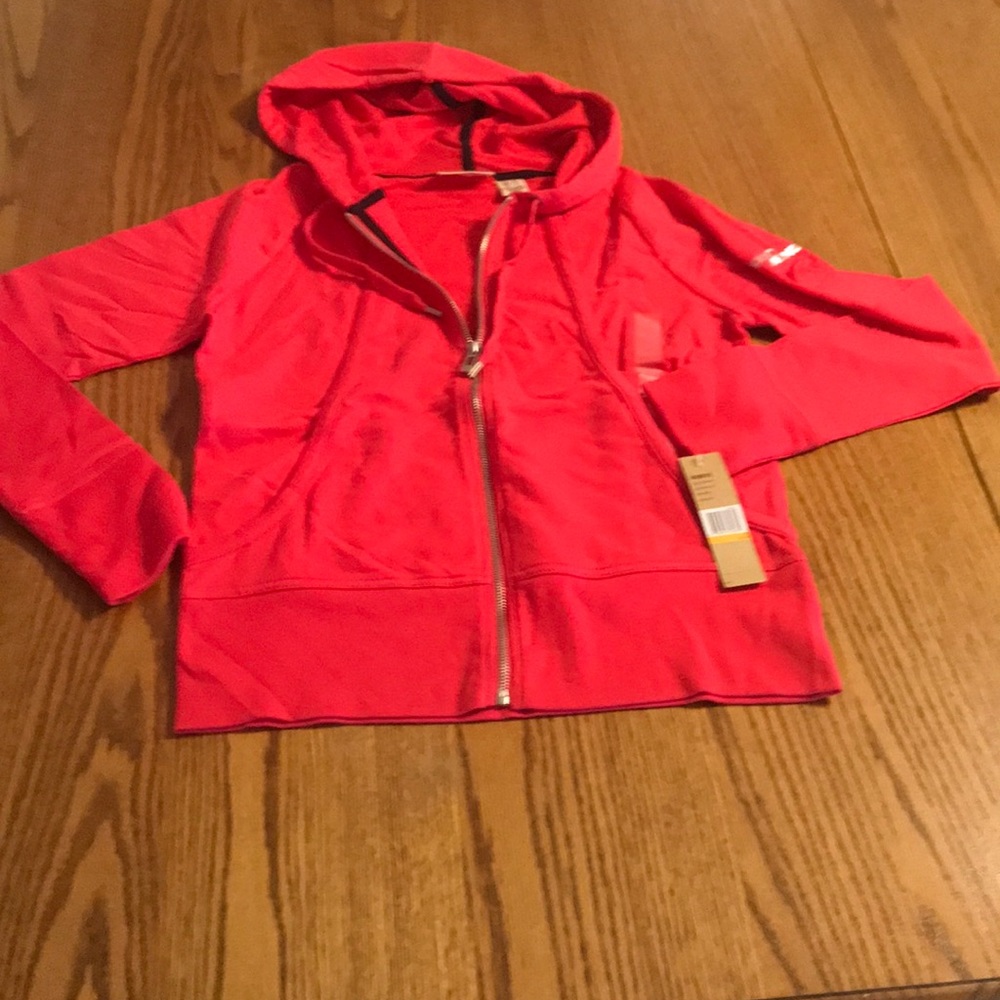 DKNY Jeans Small  zipper hoodie coral - Picture 3 of 10